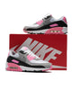 Women's Nike Air Max 90 White/Particle Grey-Rose-Black (CD0490 102)