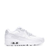 Big Kid's Nike Air Max 90 LTR White/White-Metallic Silver (CD6864 100)