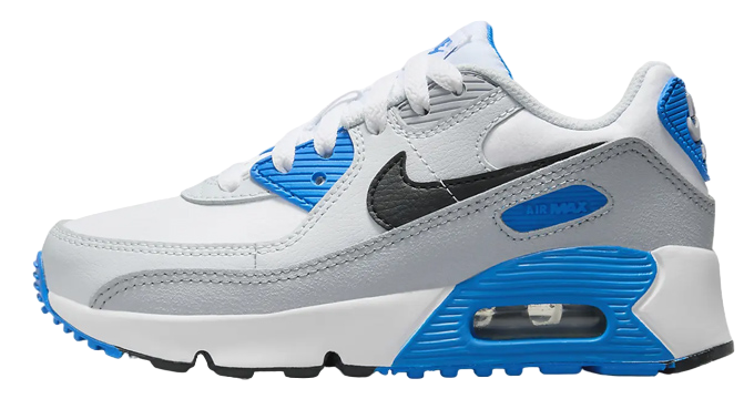 Little Kid's Nike Air Max 90 LTR White/Black-Photo Blue (CD6867 127)