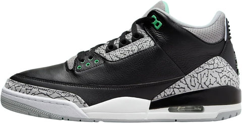 Men's Jordan 3 Retro Black/Green Glow-Wolf Grey (CT8532 031)