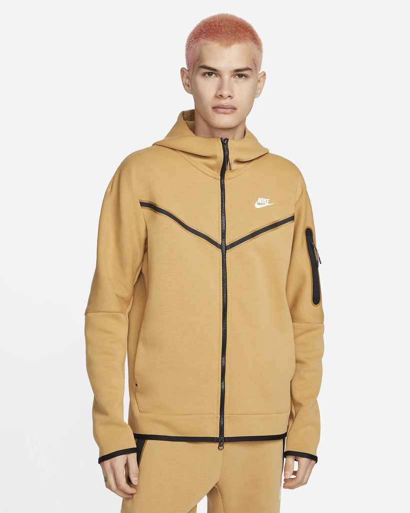 Men's Nike Sportswear Elemental Gold/Sail Tech Fleece Full-Zip Hoodie