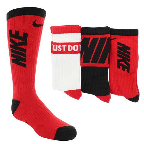 Nike Red Everyday Cushioned Crew Socks (3 Pairs)