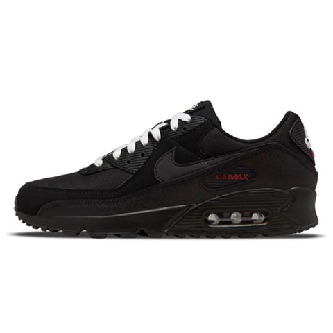 Men's Nike Air Max 90 Black/Black-Sport Red-White (DC9388 002)