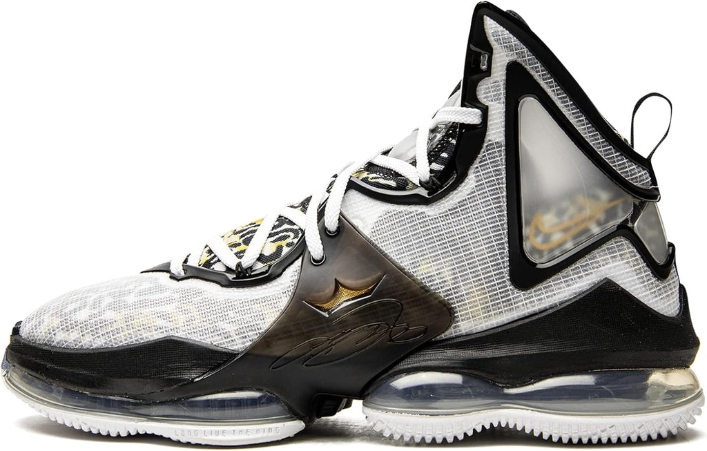 Big Kid's Nike Lebron XIX SE White/Metallic Gold-Black (DD0422 100)