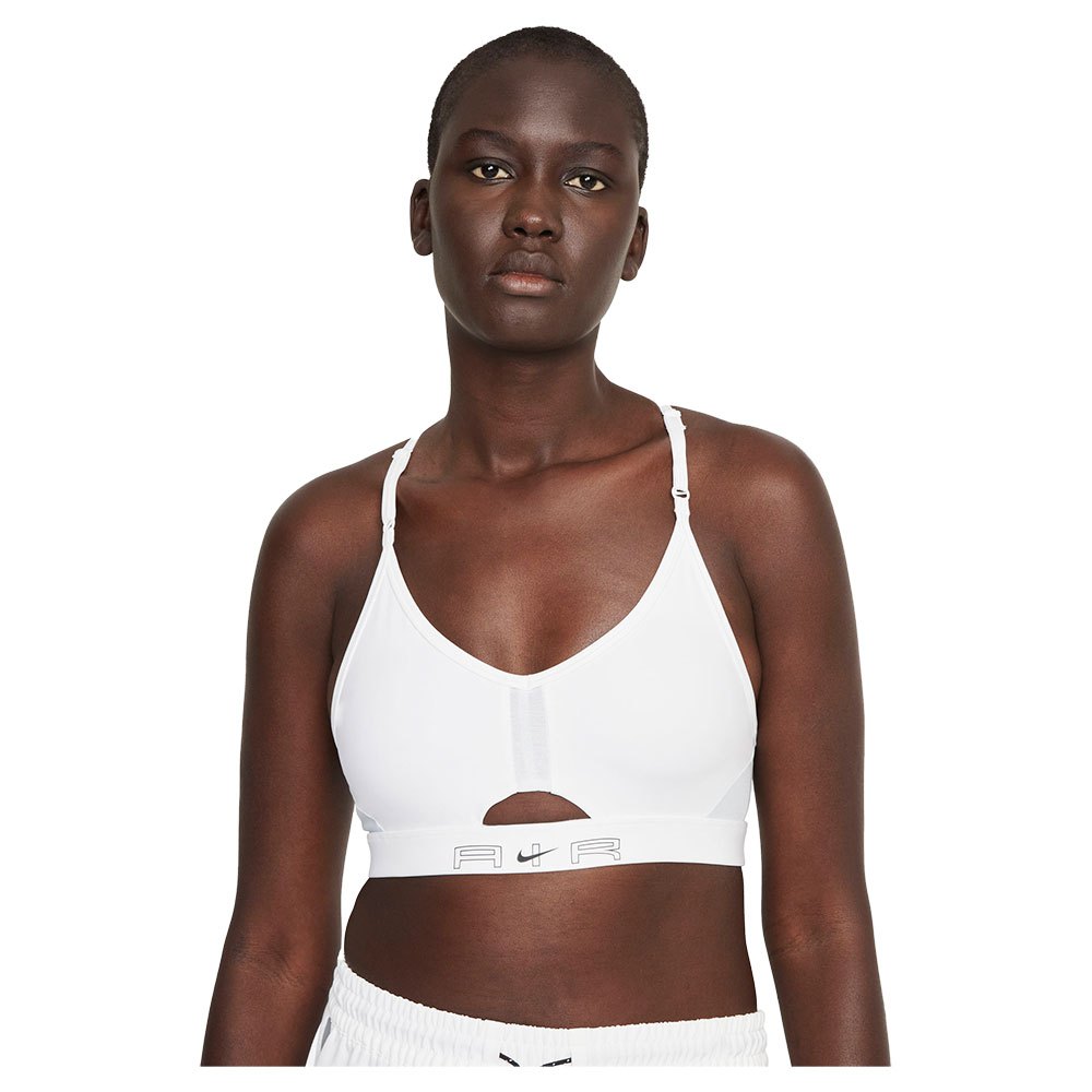 Women's Nike White/Light Blue Air Dri-Fit Indy Cutout Sports Bra