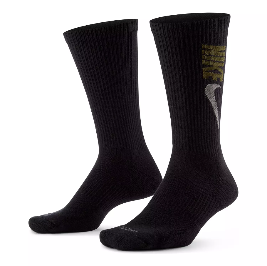 Nike Graphic Everyday Plus Black Unisex Crew Socks (3 Pair)
