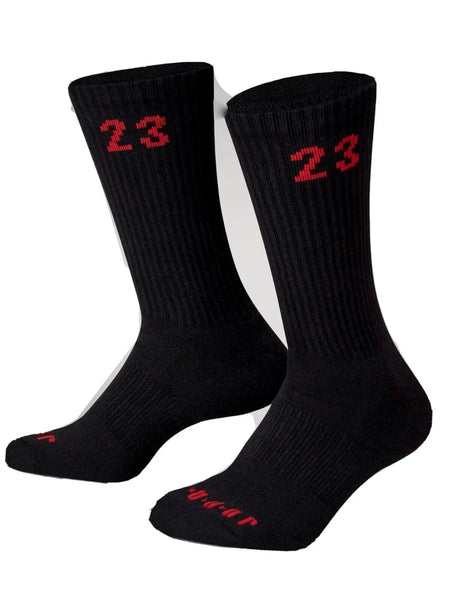 Men's Air Jordan Essential Crew Socks 6 Pairs Black/Red