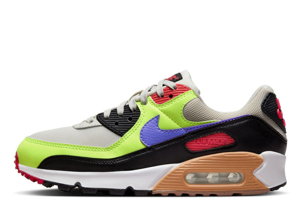 Women's Nike Air Max 90 Light Bone/Lt Ultramarine-Volt (DH8010 003)