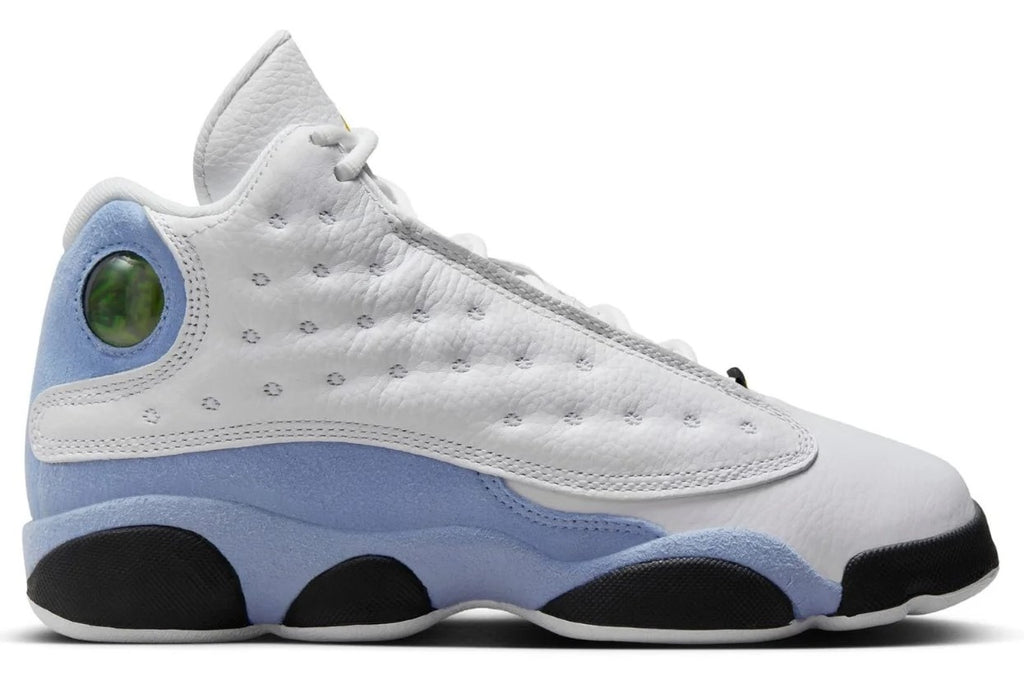 Big Kid's Jordan 13 Retro White/Yellow Ochre-Blue Grey (DJ3003 170)