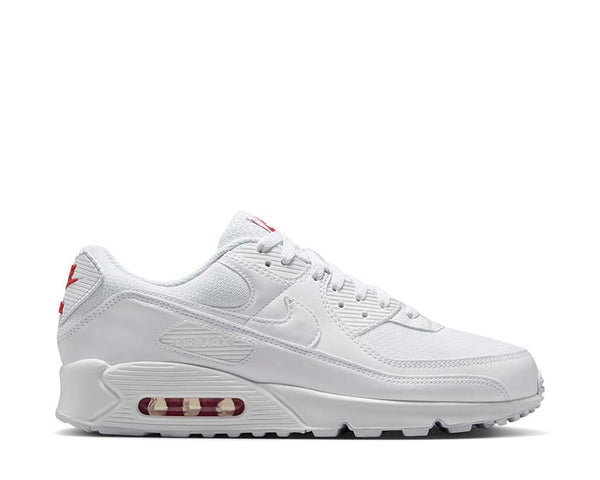 Men's Nike Air Max 90 White/White-LT Crimson (DM0029 118)