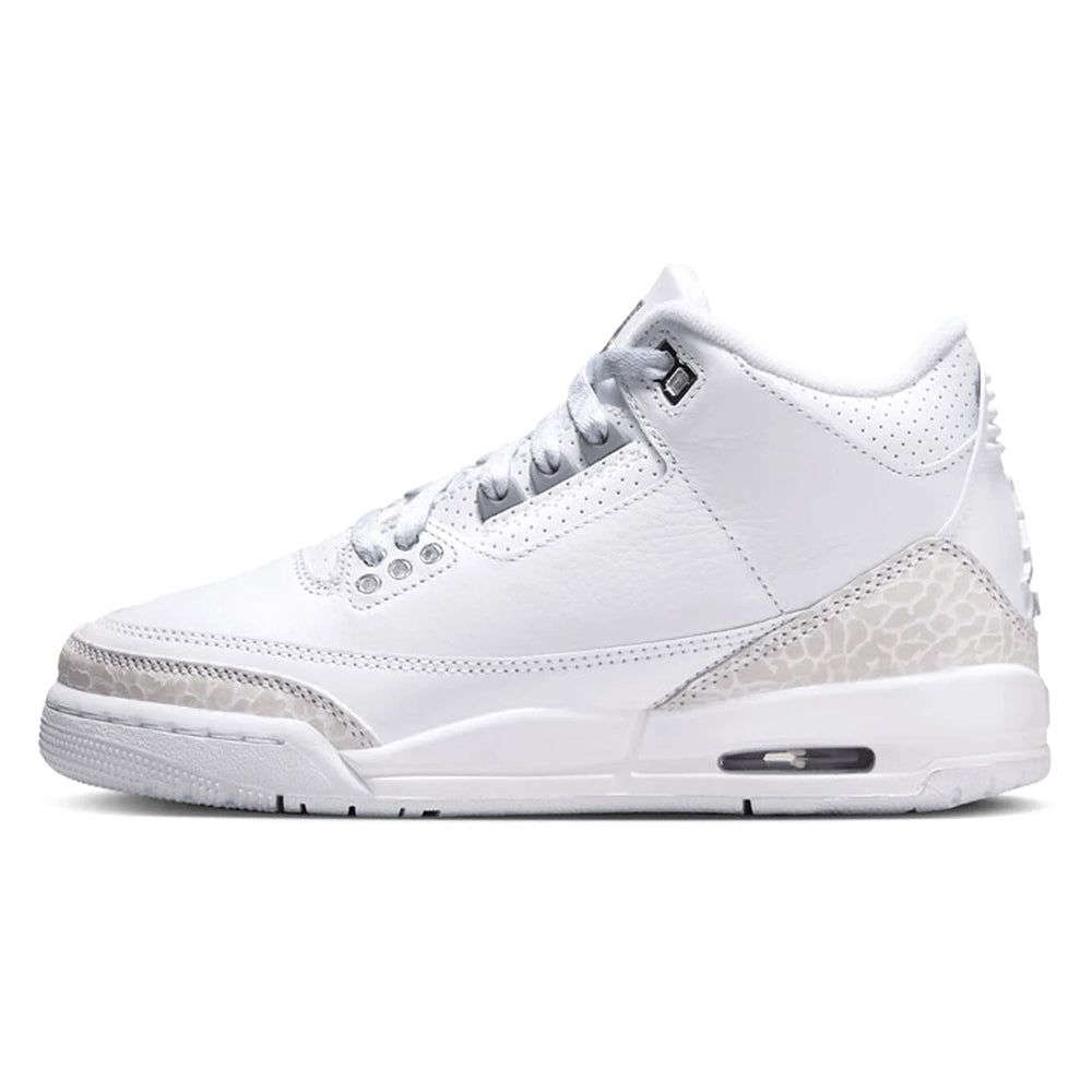 Big Kid's Jordan 3 Retro White/Metallic Silver-White (DM0967 111)