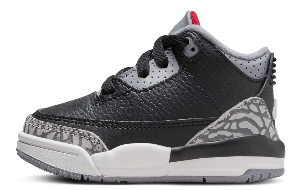 Toddler's Jordan 3 Retro Black/Fire Red-Cement Grey (DM0968 010)