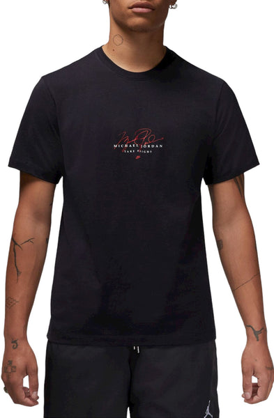 Men's Jordan Black Essentials Flight Signature Graphic T-Shirt