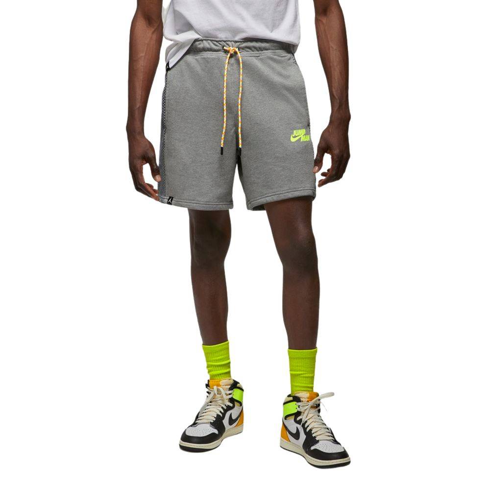 Men's Jordan Grey/Electric Green Jumpman Fleece Shorts