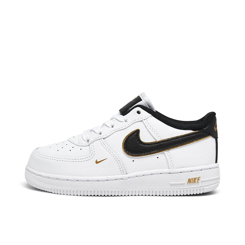 Toddler's Nike Force 1 LV8 White/Black-Metallic Gold (DM3387 100)