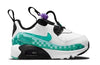Toddler's Nike Air Max 90 Toggle SE White/Washed Teal-Black (DN3265 100)
