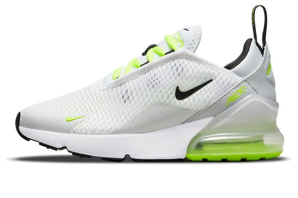 Little Kid's Nike Air Max 270 White/Black-Volt-Pure Platinum (DO1383 100)