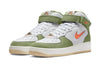 Men's Nike Air Force 1 Mid QS White/Total Orange-Oil Green (DQ3505 100)