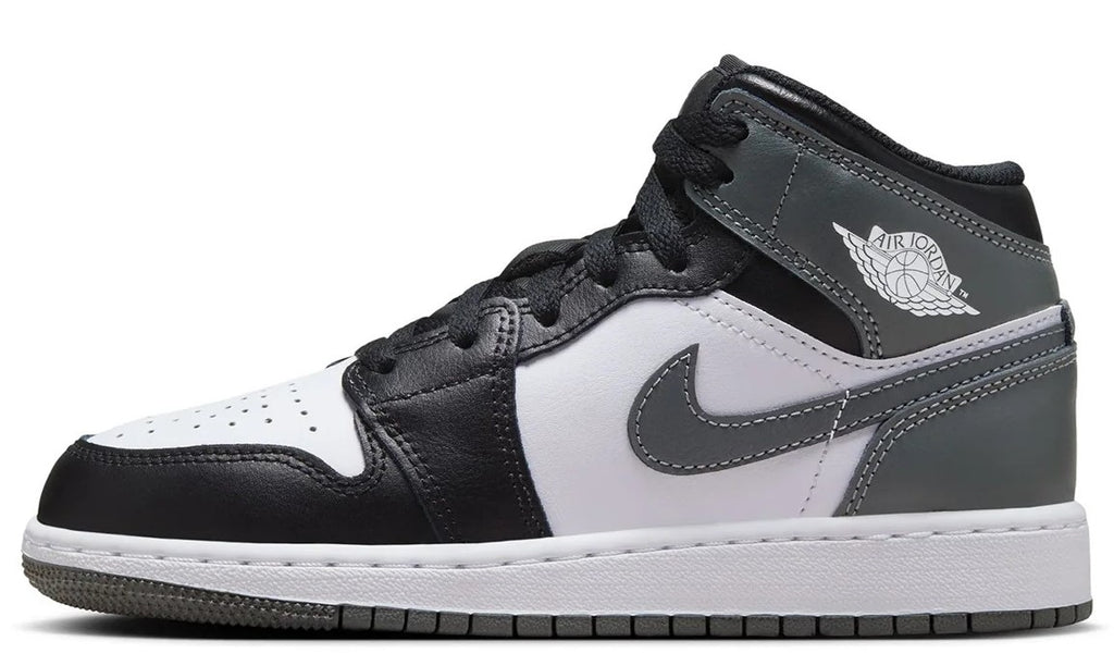 Big Kid's Jordan 1 MID Black/Iron Grey-White (DQ8423 001)