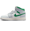 Big Kid's Jordan 1 Mid Summit White/Pine Green (DQ8423 142)