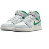 Big Kid's Jordan 1 Mid Summit White/Pine Green (DQ8423 142)