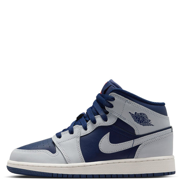 Big Kid's Jordan 1 Mid Blue Void/Pure Platinum (DQ8423 403)
