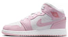 Big Kid's Jordan 1 Mid Pink Foam/White-Fire Red (DQ8423 608)