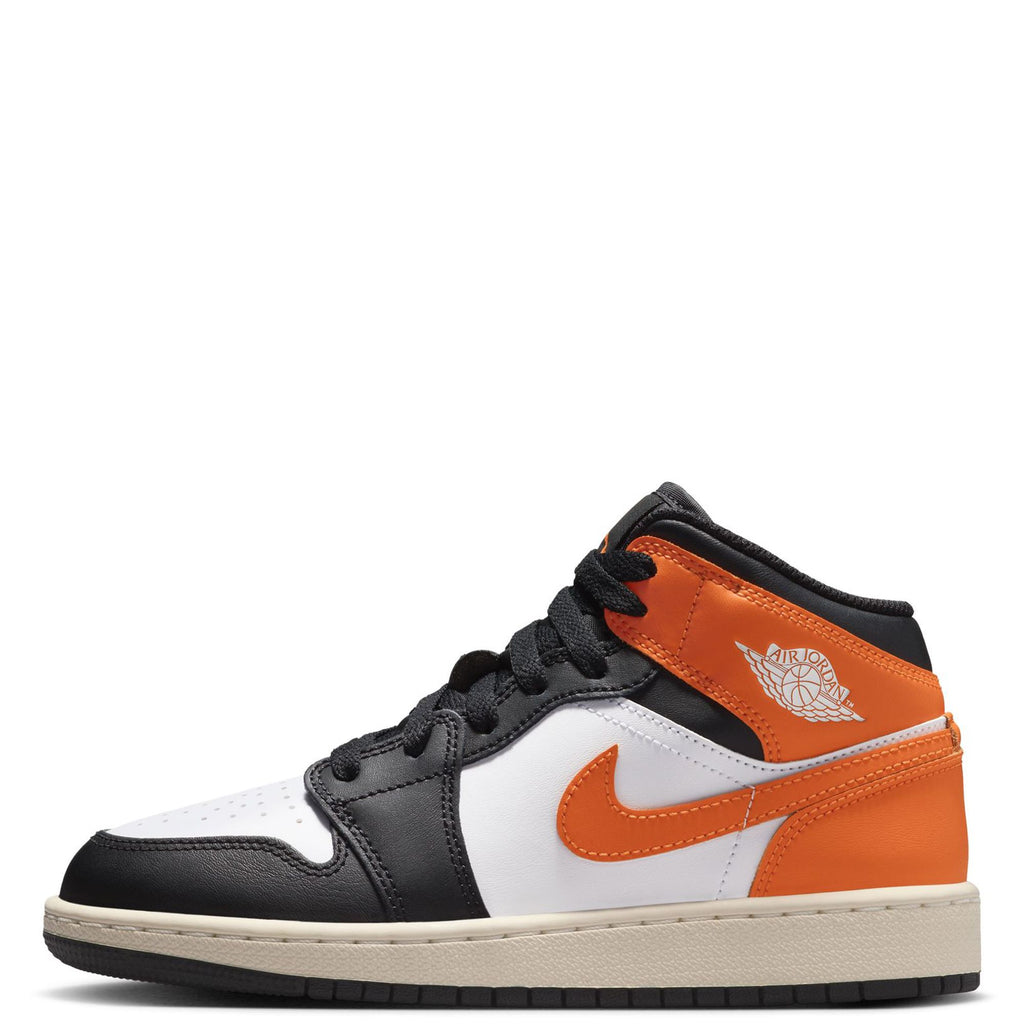Big Kid's Jordan 1 Mid Starfish/Black-White-Sail (DQ8423 801)