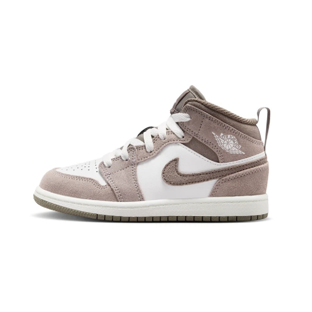 Little Kid's Jordan 1 Mid Enigma Stone/Olive Grey (DQ8424 003)