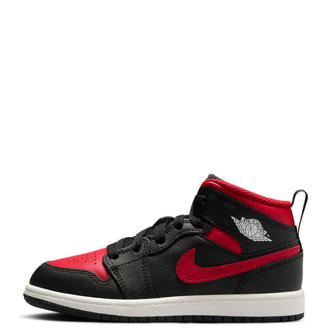 Little Kid's Jordan 1 Mid Black/Varsity Red-Summit White (DQ8424 067)