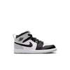 Little Kid's Jordan 1 Mid White/Black-LT Smoke Grey (DQ8424 101)
