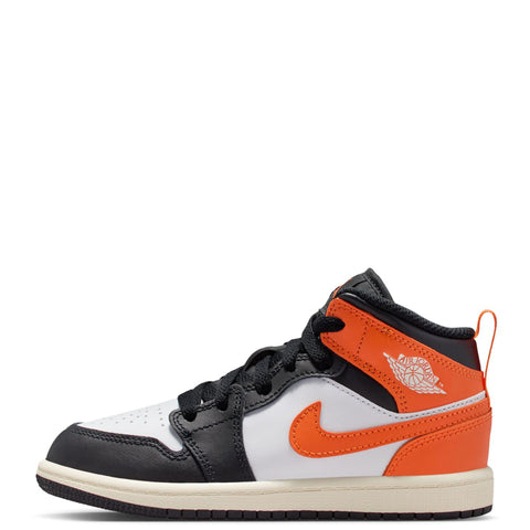 Little Kid's Jordan 1 Mid Starfish/Black-White-Sail (DQ8424 801)