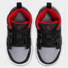 Toddler's Jordan 1 Mid Black/Cement Grey-Fire Red (DQ8425 006)