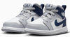 Little Kid's Jordan 1 Mid White/Midnight Navy-Wolf Grey (DQ8424 104)