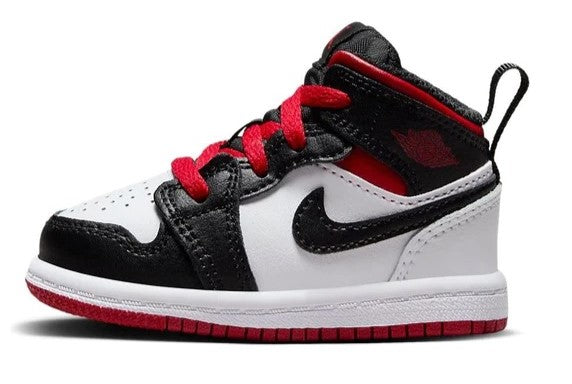 Toddler's Jordan 1 Mid White/Gym Red-Black (DQ8425 106)