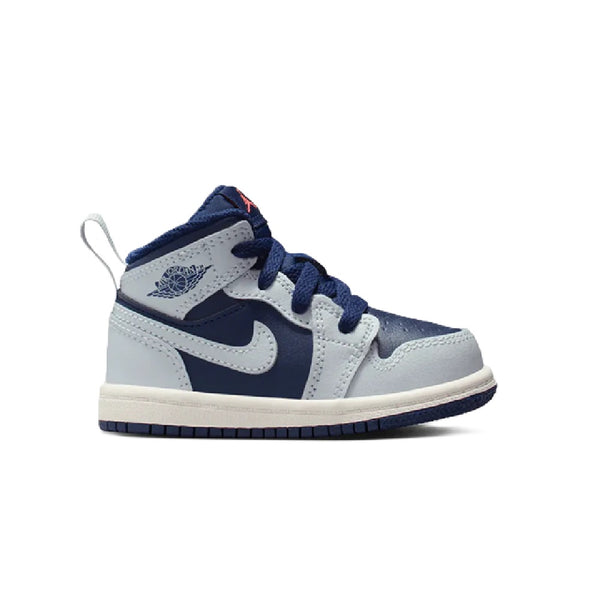 Toddler's Jordan 1 Mid Blue Void/Pure Platinum (DQ8425 403)