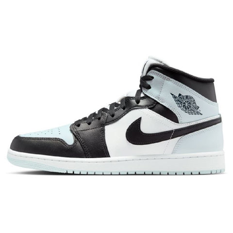 Men's Jordan 1 Mid Black/Squadron Blue-Aura-White (DQ8426 002)