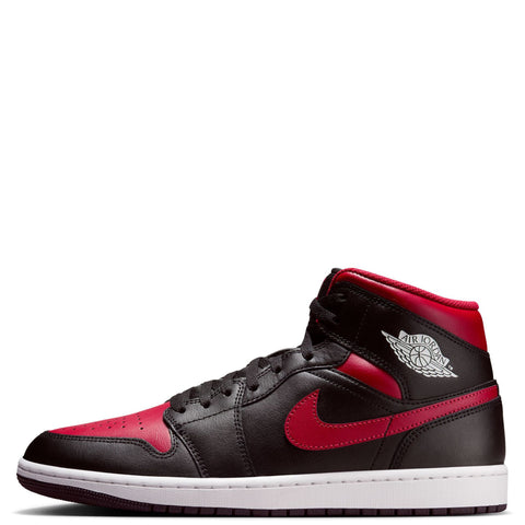 Men's Jordan 1 Mid Black/Varsity Red-Summit White (DQ8426 067)