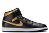 Men's Jordan 1 Mid Black/Metallic Gold-White (DQ8426 071)