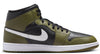 Men's Jordan 1 Mid Black/White-Medium Olive-Sail (DQ8426 092)