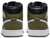 Men's Jordan 1 Mid Black/White-Medium Olive-Sail (DQ8426 092)