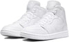 Women's Jordan 1 Mid White/White-White (DV0991 111)