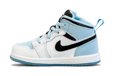 Toddler's Jordan 1 Mid SE White/Ice Blue-Black (DV1338 104)