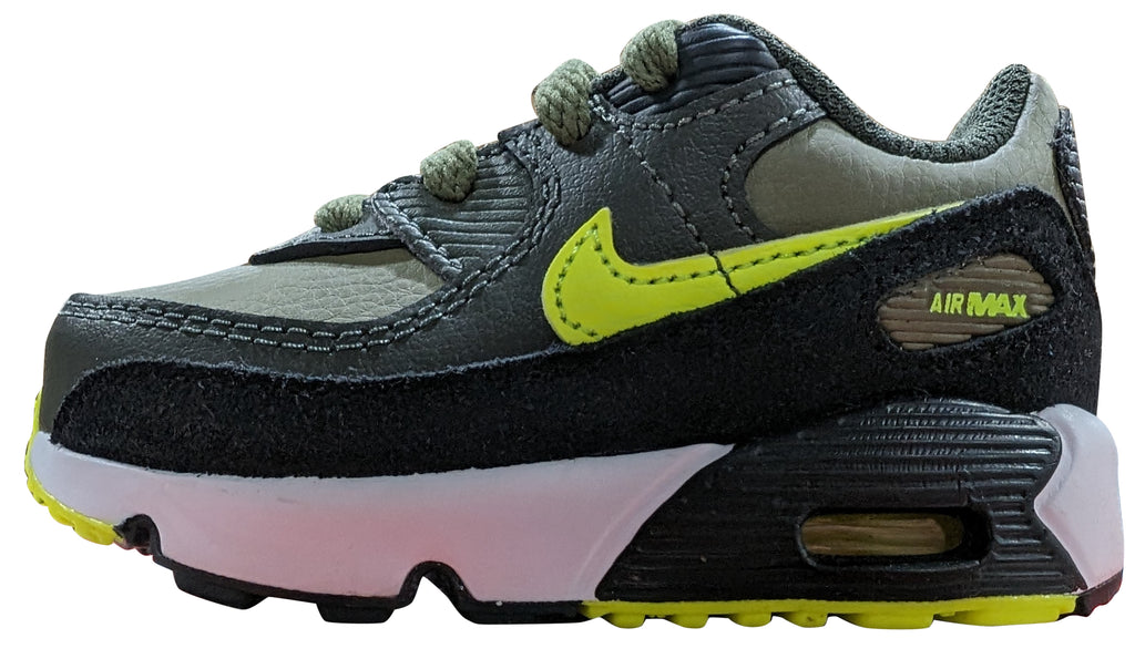 Toddler's Nike Air Max 90 LTR Medium Olive/Volt-Black (DV3609 200)