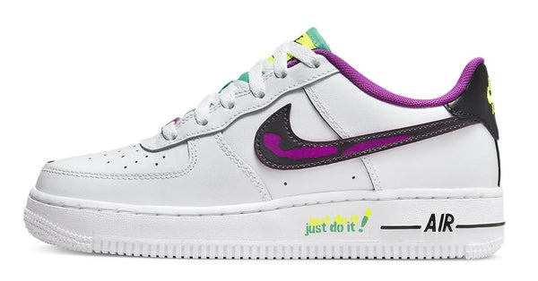 Little Kid's Nike Air Force 1 LV8 White/Black/Vivid Purple (DX3942 100)