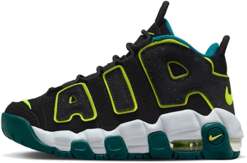 Little Kid's Nike Air More Uptempo Black/Volt-Geode Teal (DZ2810 001)