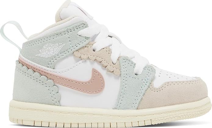 Toddler's Jordan 1 Mid SE White/Pink Oxford-Jade Ice (DZ5360 100)