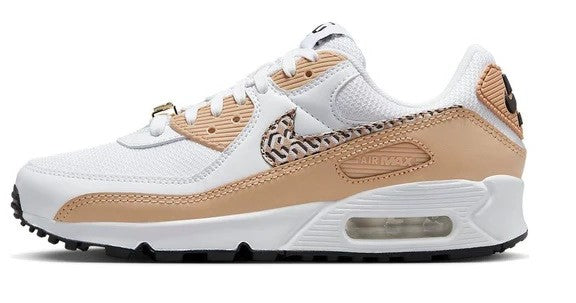 Women's Nike Air Max 90 White/Hemp-Summit White-Black (FB2617 100)