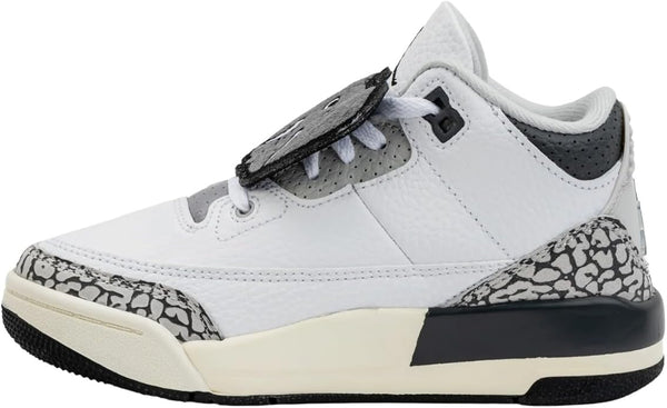 Little Kid's Jordan 3 Retro White/Black-Iron (FB4416 100)