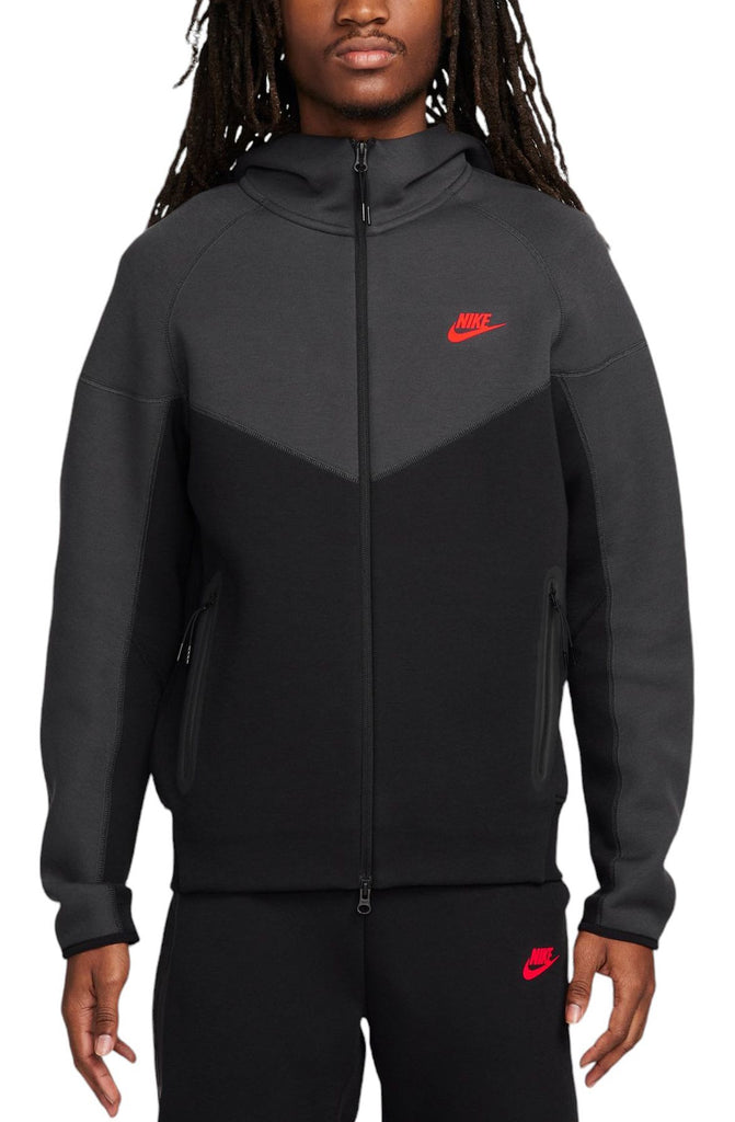 Men's Nike Sportswear Tech Fleece Grey/Black Full Zip Hoodie (FB7921 013)